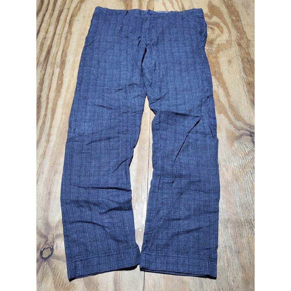 J Crew 770 Straight-fit brushed twill pant  plaid Men 33/32 Blue @N2